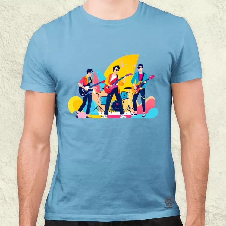 Minimalista funky banda v4 férfi póló