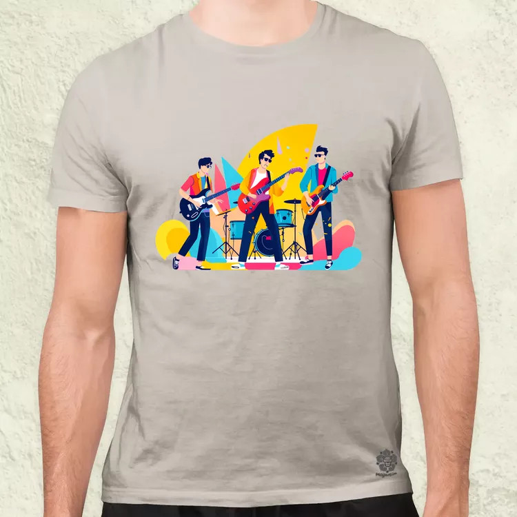 Minimalista funky banda v4 férfi póló