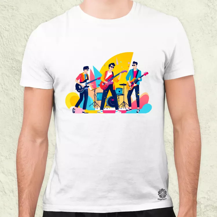 Minimalista funky banda v4 férfi póló