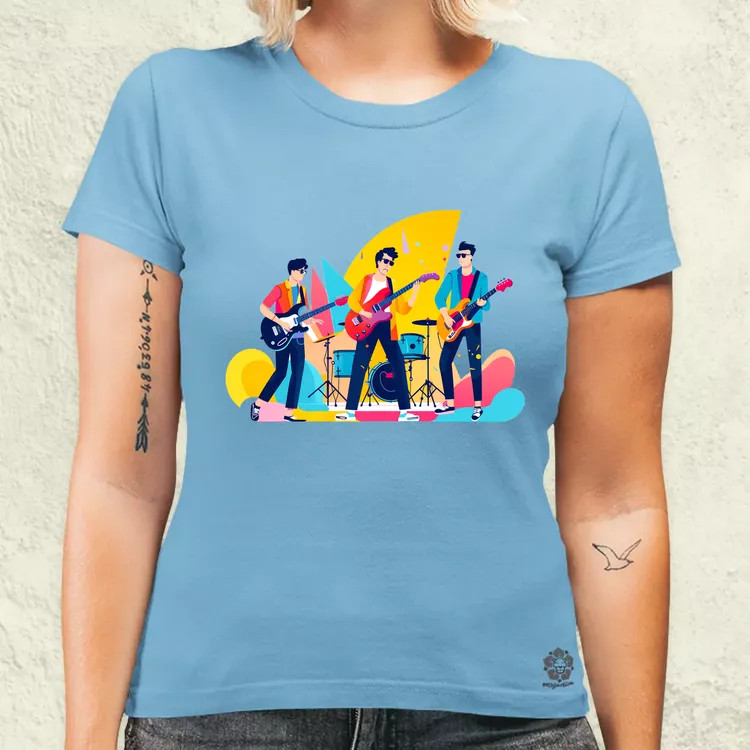 Minimalista funky banda v4 női póló