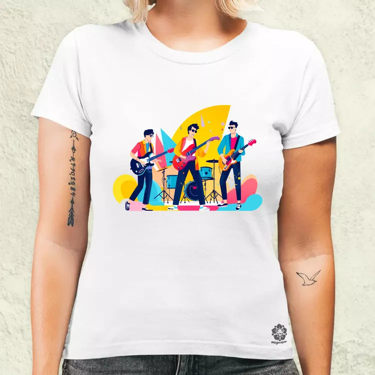 Minimalista funky banda v4 női póló