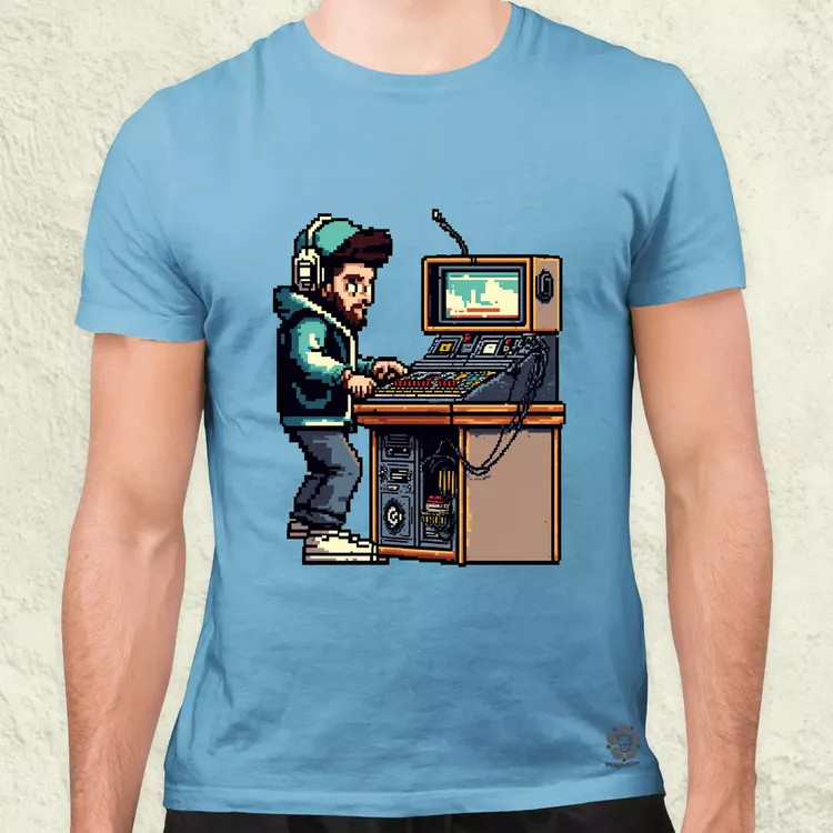 Pixelart DJ v1 férfi póló