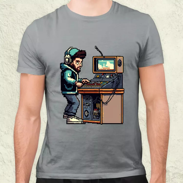 Pixelart DJ v1 férfi póló