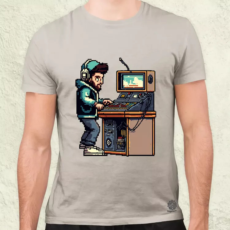 Pixelart DJ v1 férfi póló