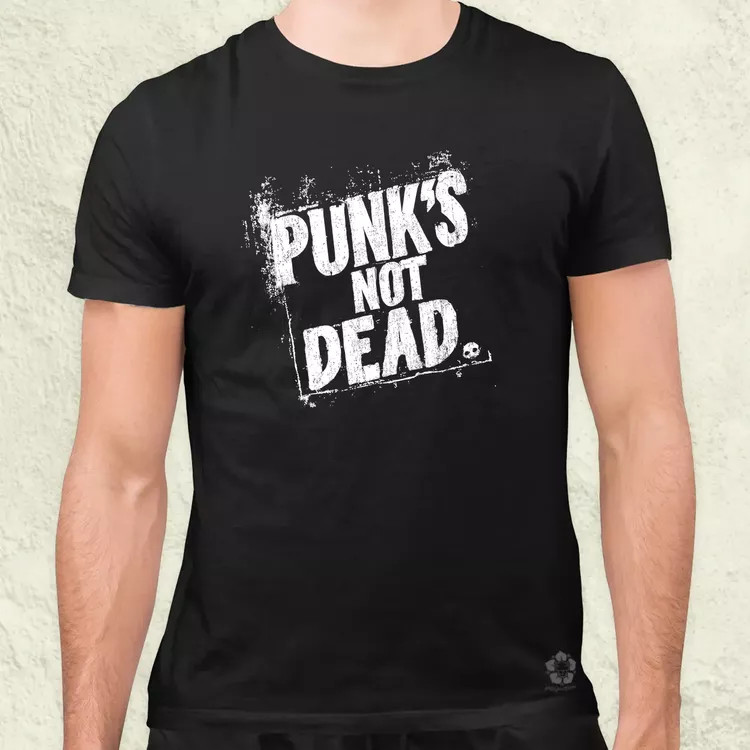 PUNK'S NOT DEAD fehér férfi póló