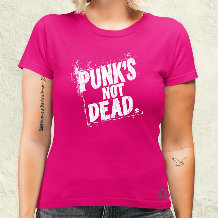 PUNK'S NOT DEAD fehér női póló