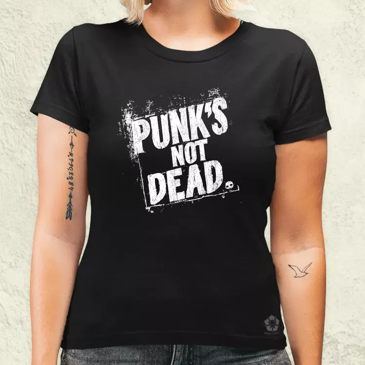 PUNK'S NOT DEAD fehér női póló