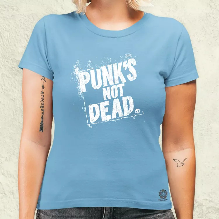 PUNK'S NOT DEAD fehér női póló