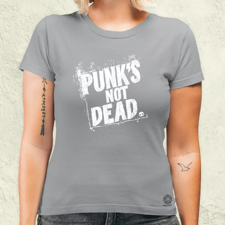 PUNK'S NOT DEAD fehér női póló