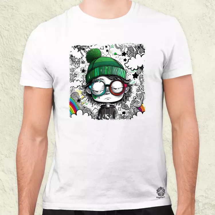 Rajzfilm punk srác v4 férfi póló