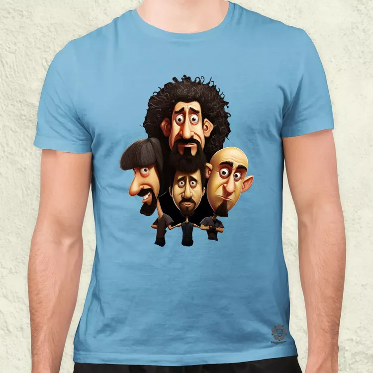 System of a Down karikatúra v3 férfi póló