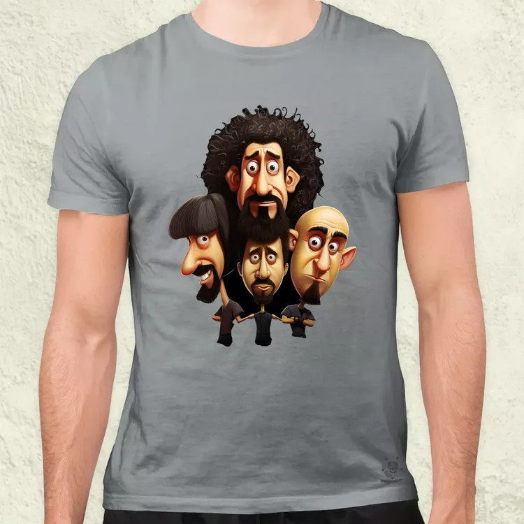 System of a Down karikatúra v3 férfi póló
