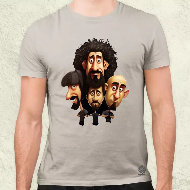 System of a Down karikatúra v3 férfi póló