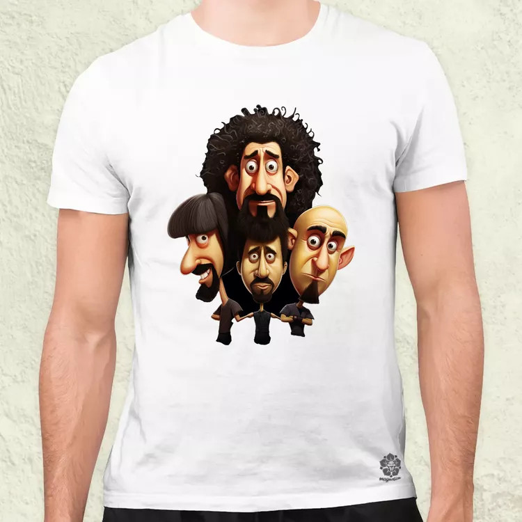 System of a Down karikatúra v3 férfi póló