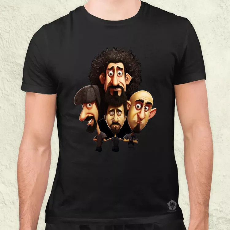 System of a Down karikatúra v3 férfi póló