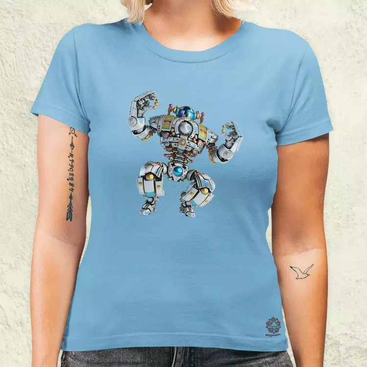 Táncoló boldog robot v3 női póló