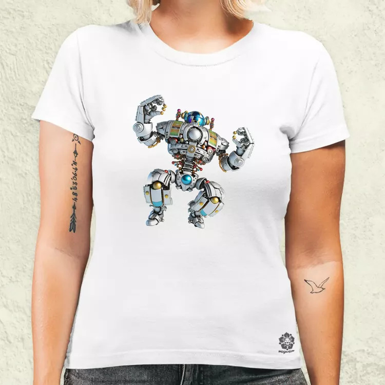 Táncoló boldog robot v3 női póló