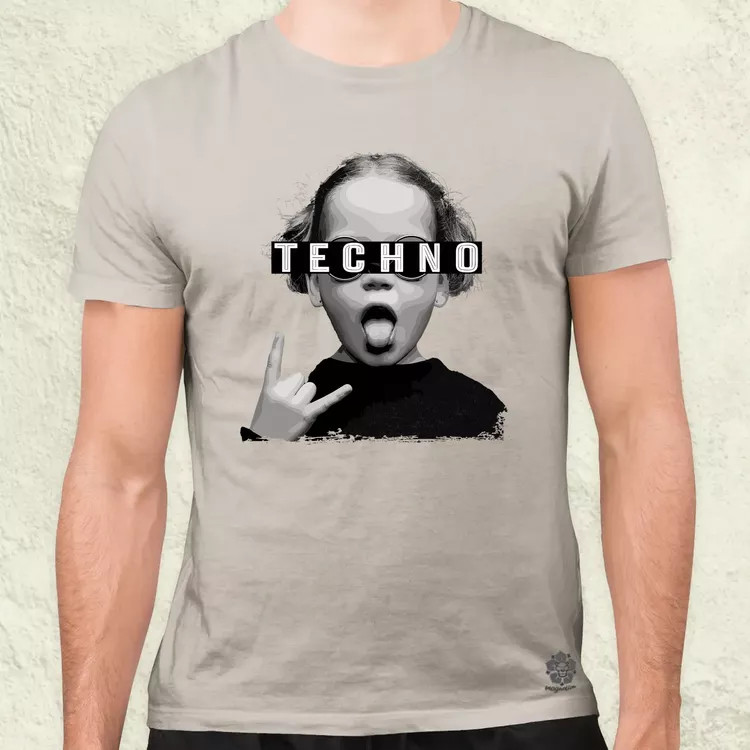 Techno lány férfi póló