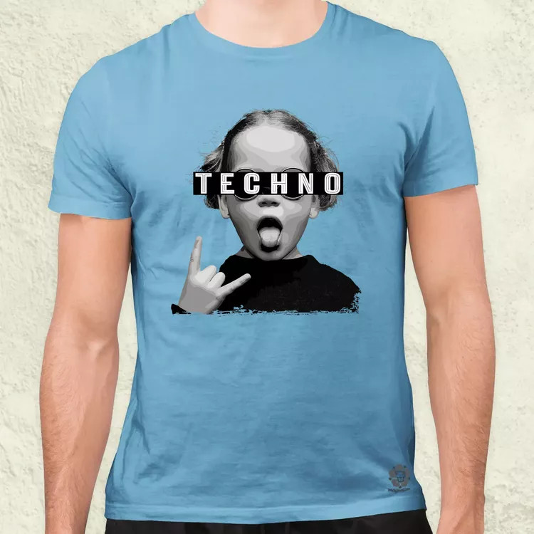 Techno lány férfi póló