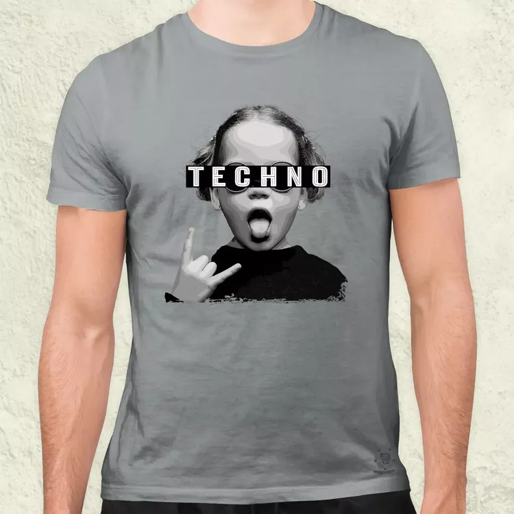 Techno lány férfi póló