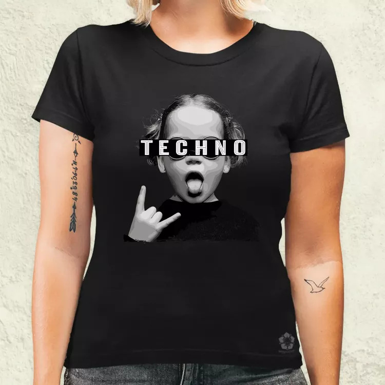 Techno lány női póló