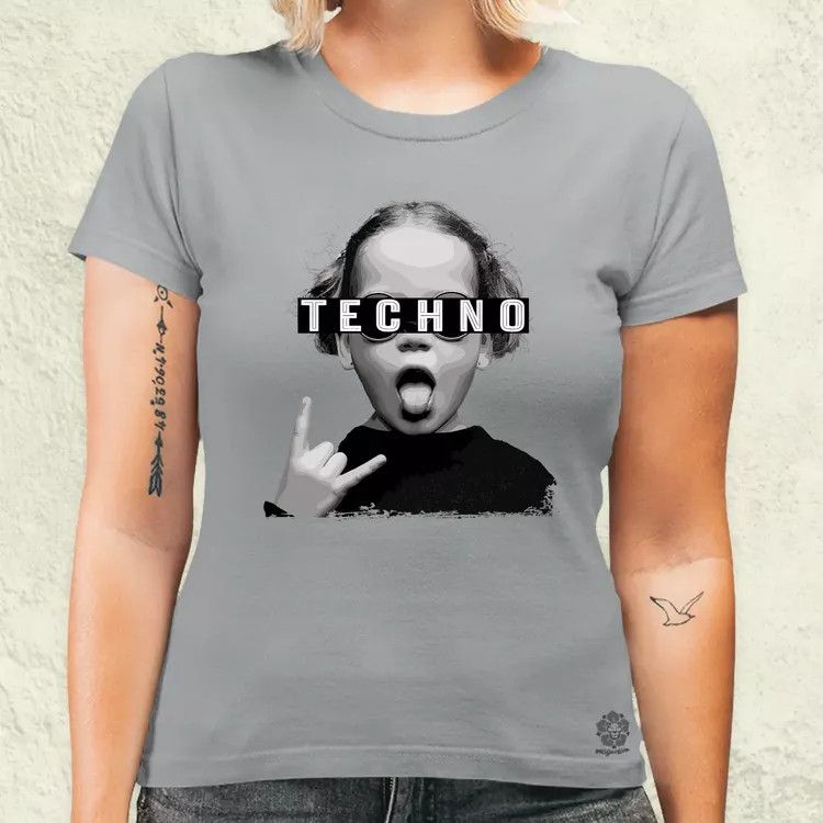 Techno lány női póló