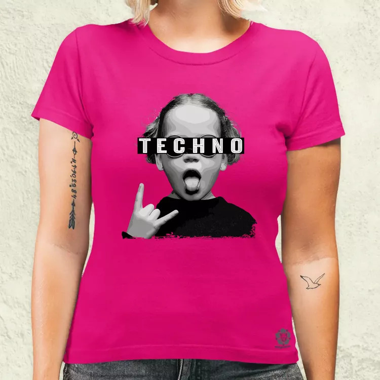 Techno lány női póló