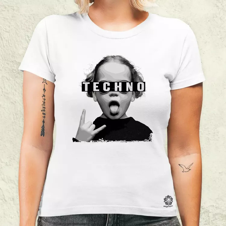 Techno lány női póló