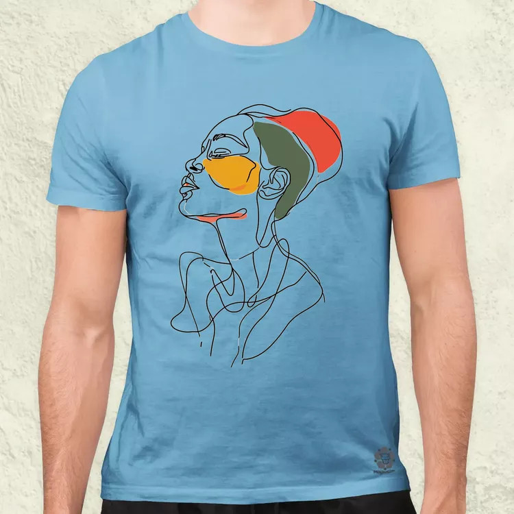 Afro nő rajz portré v3 férfi póló