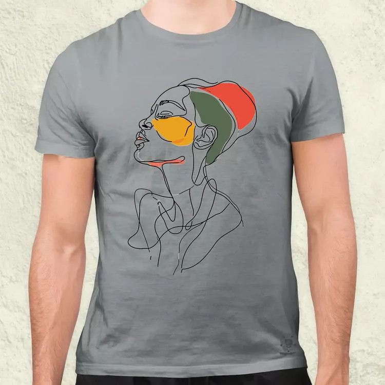 Afro nő rajz portré v3 férfi póló