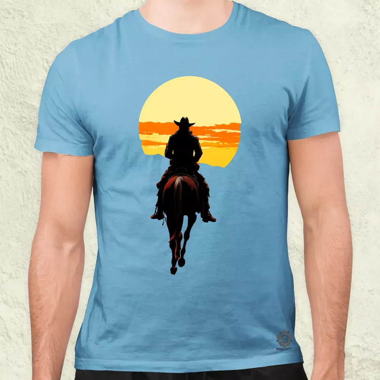 Cowboy illusztráció v3 férfi póló