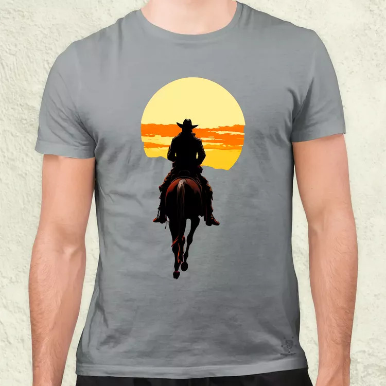 Cowboy illusztráció v3 férfi póló