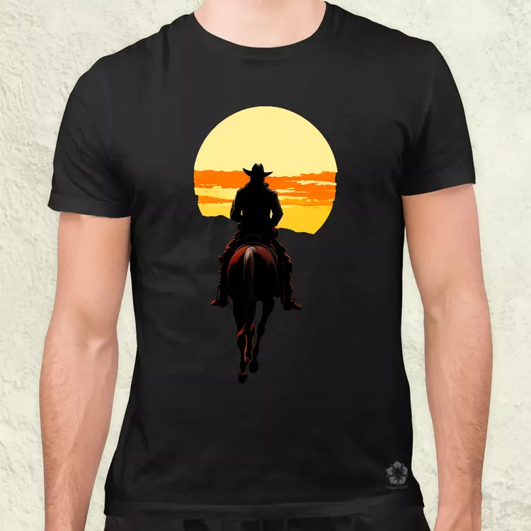 Cowboy illusztráció v3 férfi póló