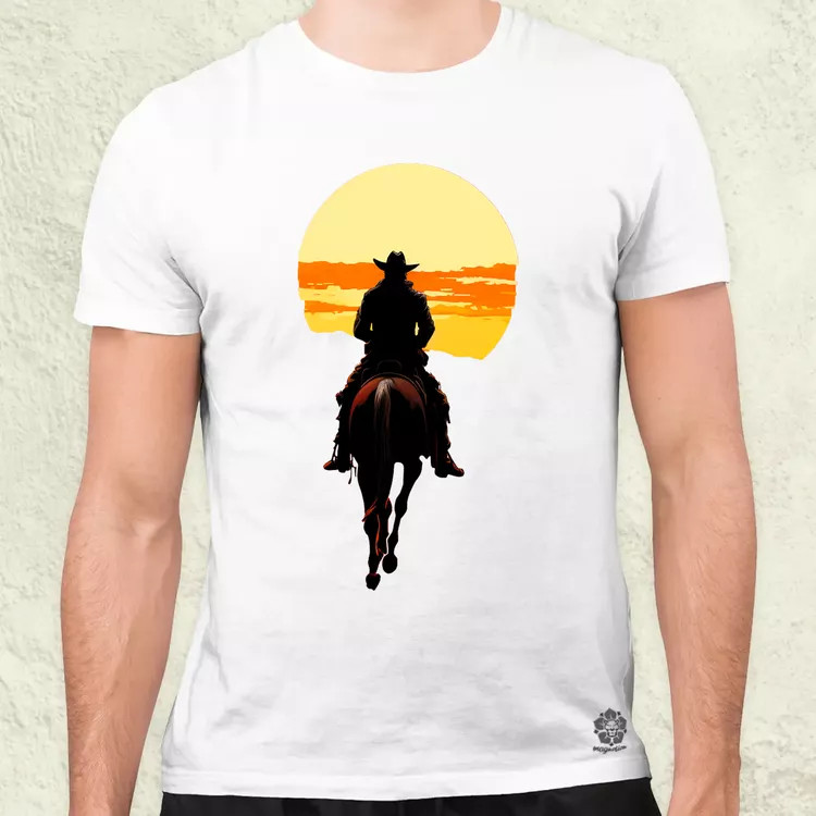 Cowboy illusztráció v3 férfi póló