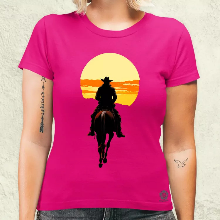 Cowboy illusztráció v3 női póló