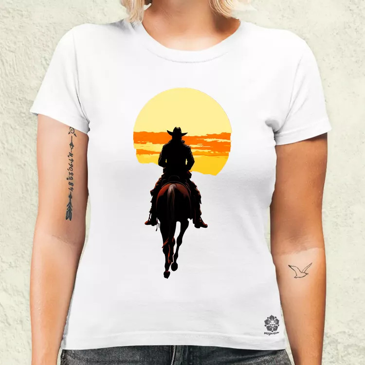 Cowboy illusztráció v3 női póló