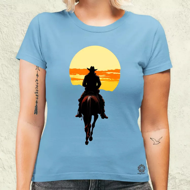 Cowboy illusztráció v3 női póló