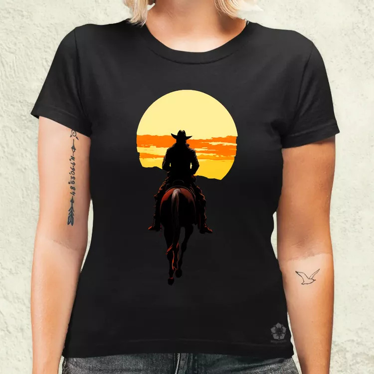 Cowboy illusztráció v3 női póló