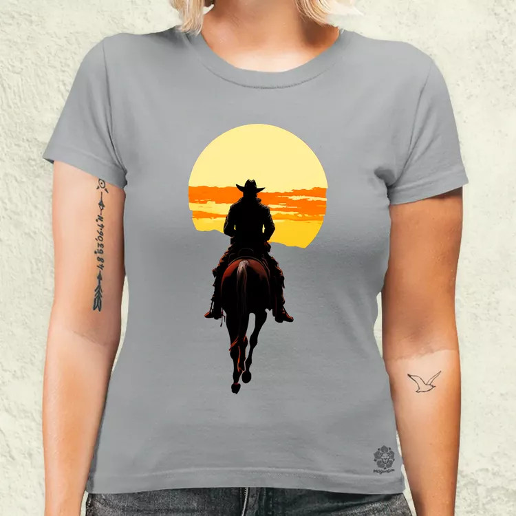 Cowboy illusztráció v3 női póló