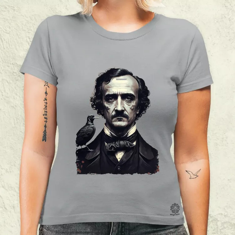 Edgar Allan Poe portré v1 női póló