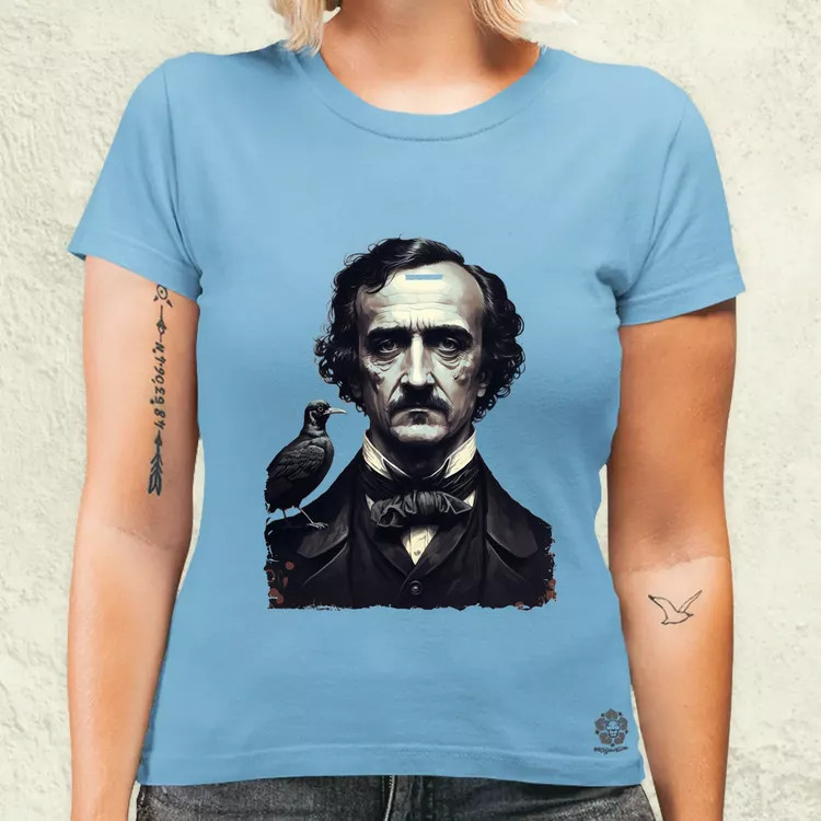 Edgar Allan Poe portré v1 női póló