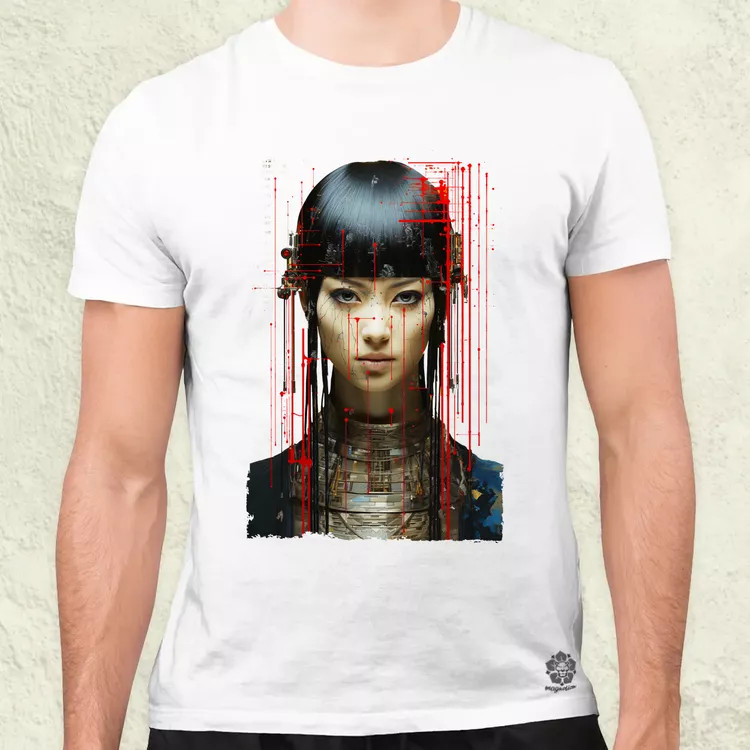 Glitch tech fantázia v1 férfi póló