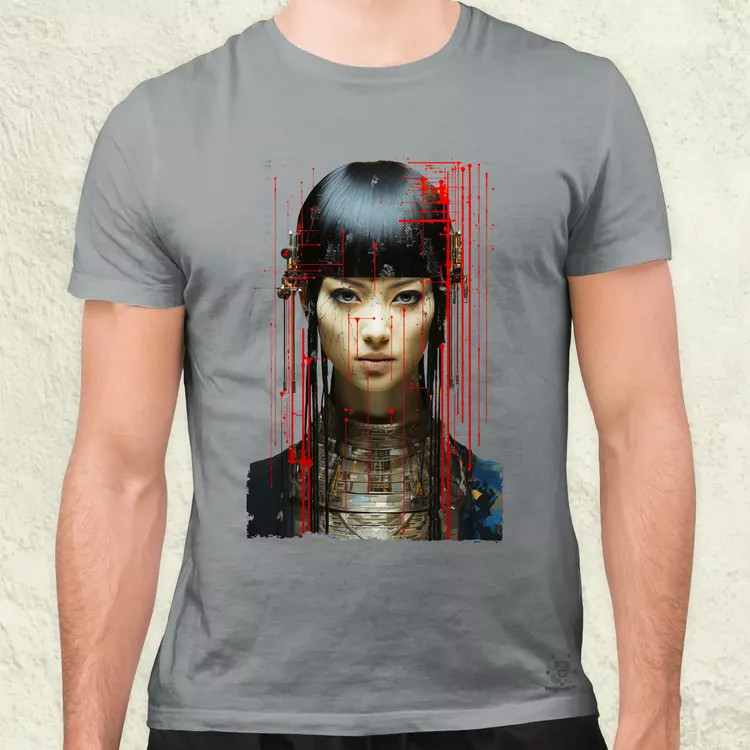 Glitch tech fantázia v1 férfi póló