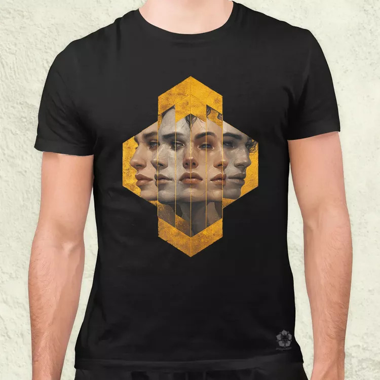 Hexagon arcok v6 férfi póló