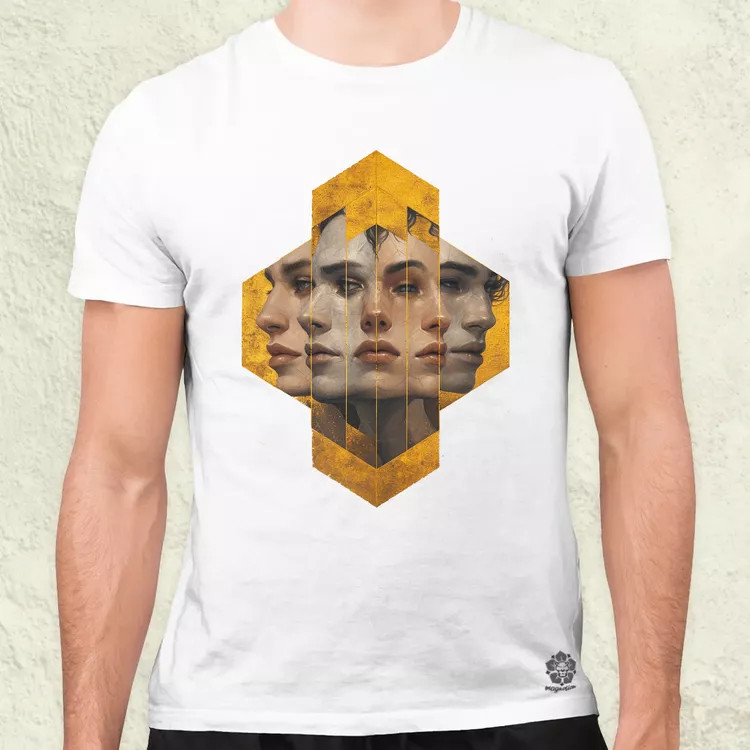 Hexagon arcok v6 férfi póló