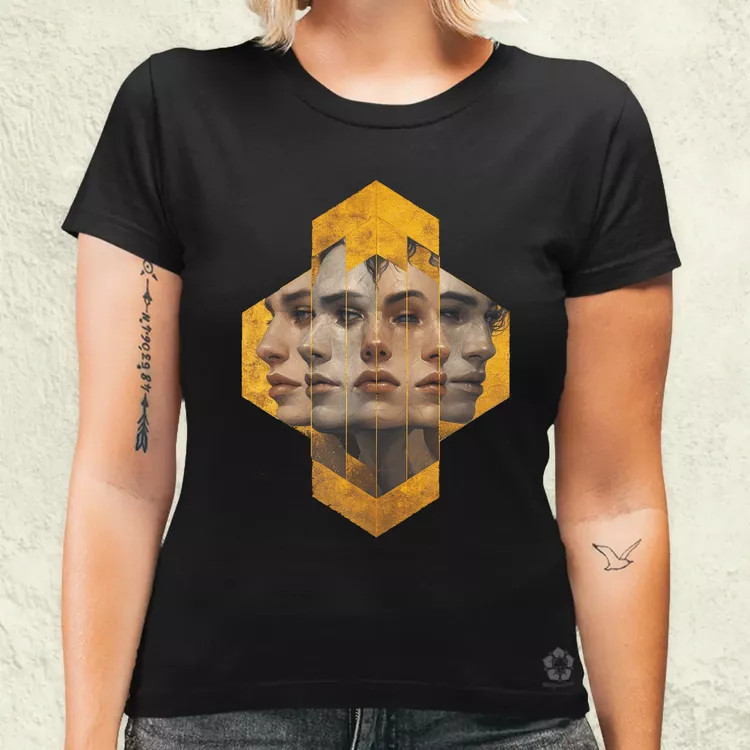 Hexagon arcok v6 női póló