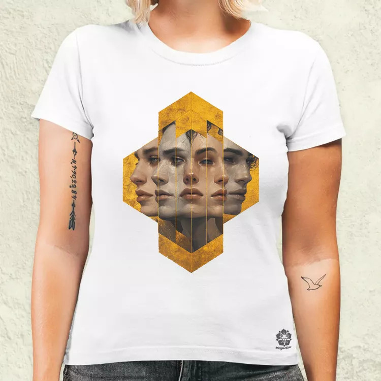 Hexagon arcok v6 női póló