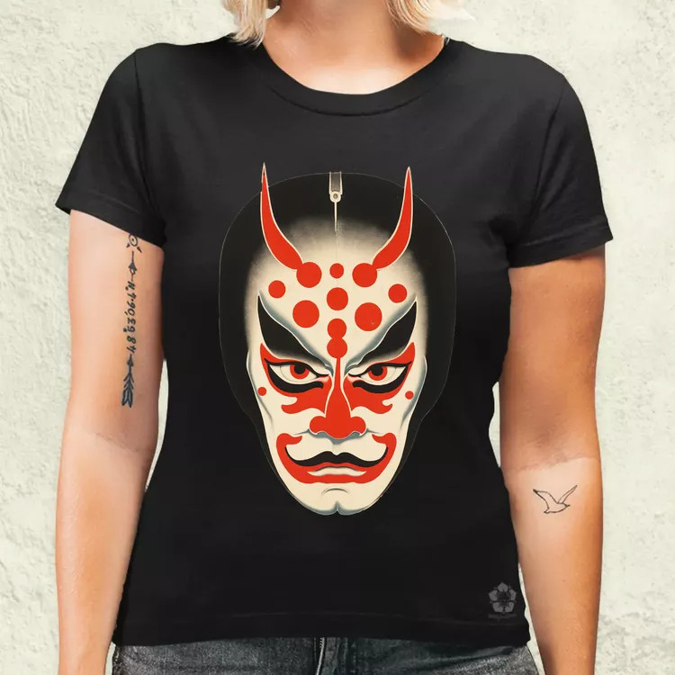 Kabuki maszk v1 női póló
