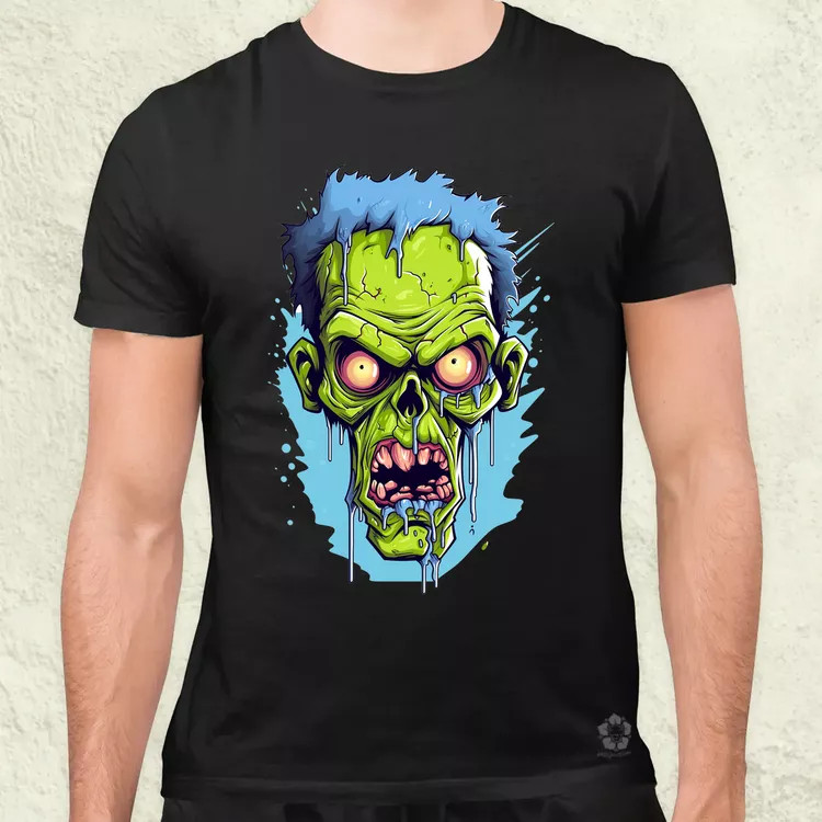Zombi karikatúra v2 férfi póló