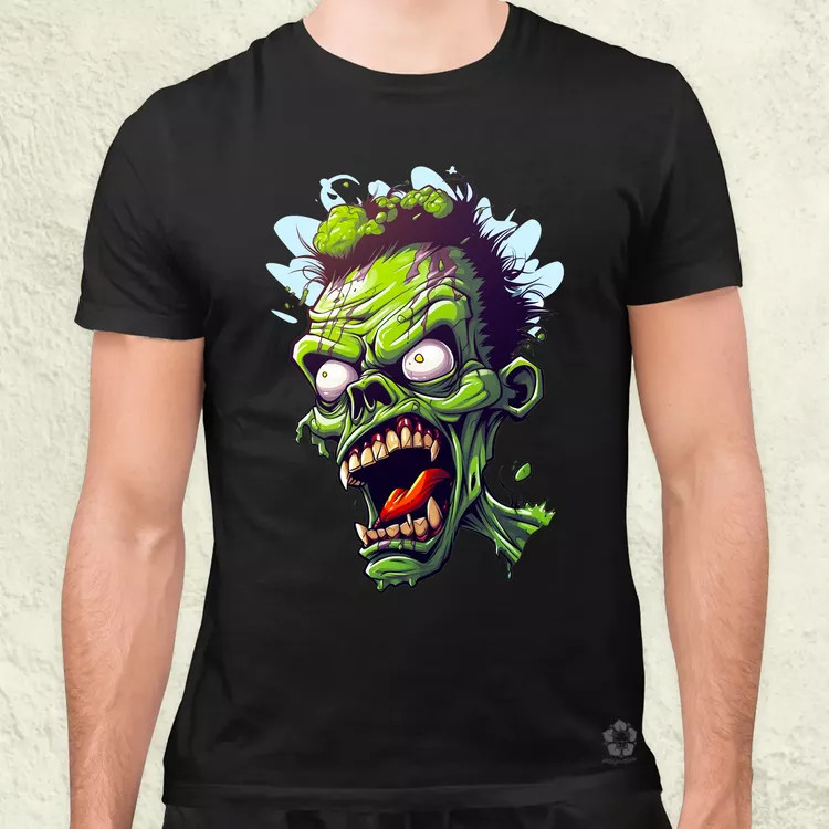 Zombi karikatúra v7 férfi póló
